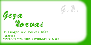 geza morvai business card